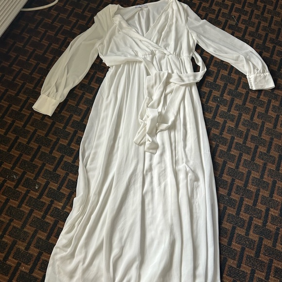 Women sz 3Xl Long White Baltic Born Lydia Maxi Dress Wedding Dress Boho Simple - Picture 3 of 4